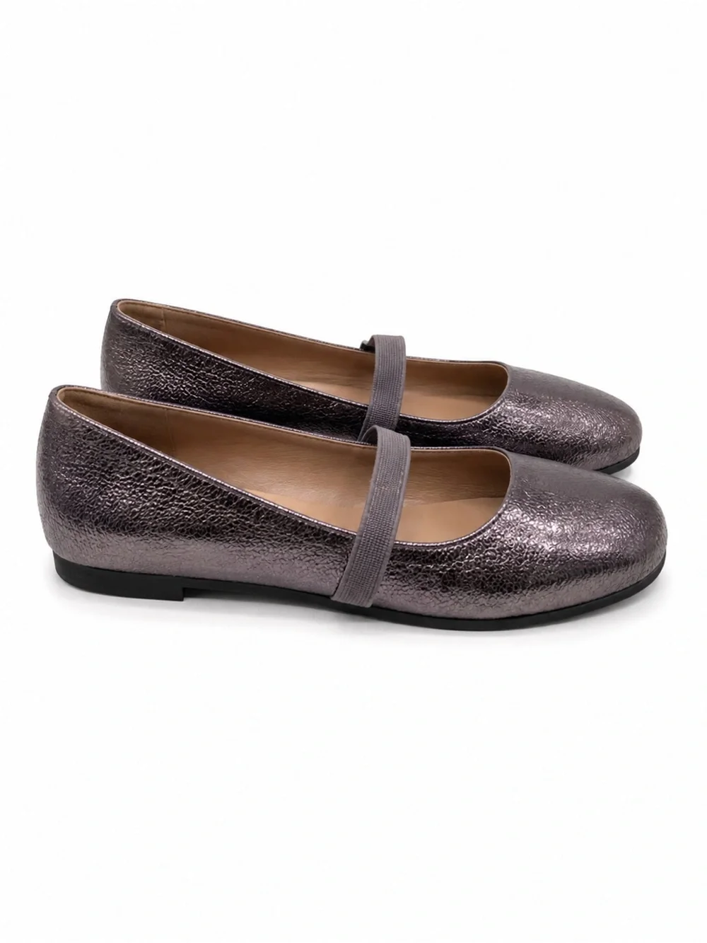 Harper Canyon Metallic Purple Pewter Mary Jane Ballet Flats